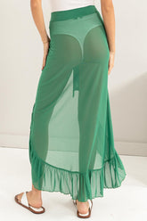HYFVE Women's Ruffle Trim Cover Up Sarong Skirt - Flirty Beachwear Essential
